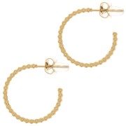 20mm 304L stainless steel open hoop earrings with beaded wire - Gold x2|raw }}