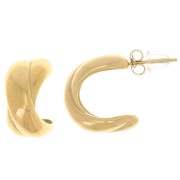 16mm Stainless steel 316L Wide open hoop earrings - Gold x2