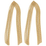 81x17mm 304L stainless steel Paloma mesh fringe earrings - Gold x2|raw }}