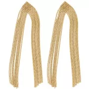 81x17mm 304L stainless steel Paloma mesh fringe earrings - Gold x2
