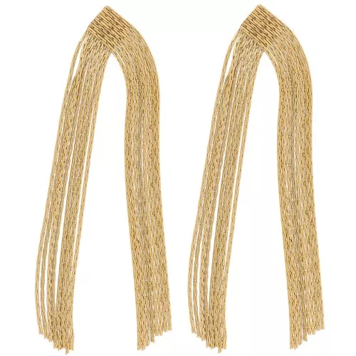 81x17mm 304L stainless steel Paloma mesh fringe earrings - Gold x2