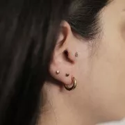 14mm 304L stainless steel round leverback earrings - 3 mm wire - Gold x2