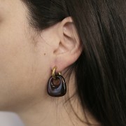 16mm 304L stainless steel round leverback earrings - 3 mm wire - Gold x2