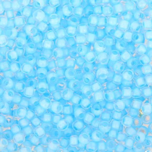 Toho Seed beads 11/0 TO11R976 - Crystal Neon Ice Blue Lined x8g