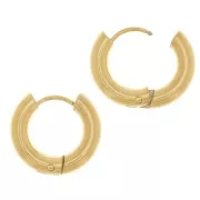 14mm 304L stainless steel round leverback earrings - 3 mm wire - Gold x20