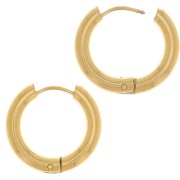 18mm 304L stainless steel round leverback earrings - 3 mm wire - Gold x20