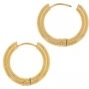 18mm 304L stainless steel round leverback earrings - 3 mm wire - Gold x20