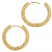 20mm 304L stainless steel round leverback earrings - 3 mm wire - Gold x20