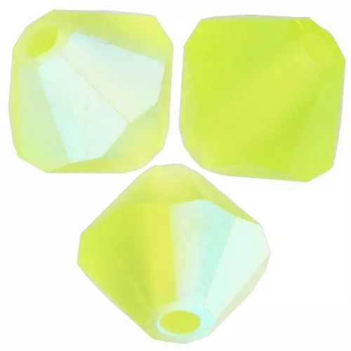 5mm Preciosa Bicone Beads - Rondelle Bead - Limecicle AB Matt x12