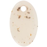 32.5x20mm Oval translucent acrylic pendant - Off-white mottled x1