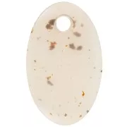 32.5x20mm Oval translucent acrylic pendant - Off-white mottled x1