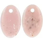 32.5x20mm Oval translucent acrylic pendant - Nude granite x1