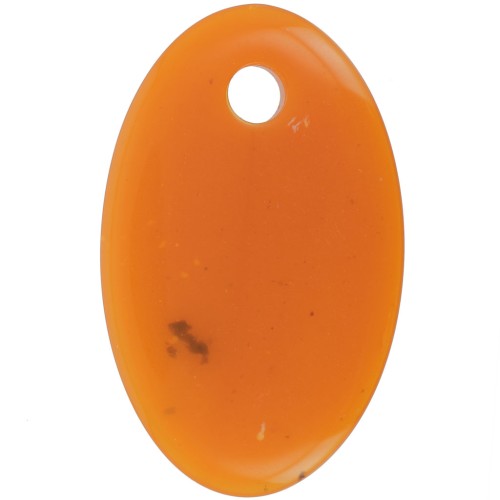 32.5x20mm Oval translucent acrylic pendant - Orange granite x1