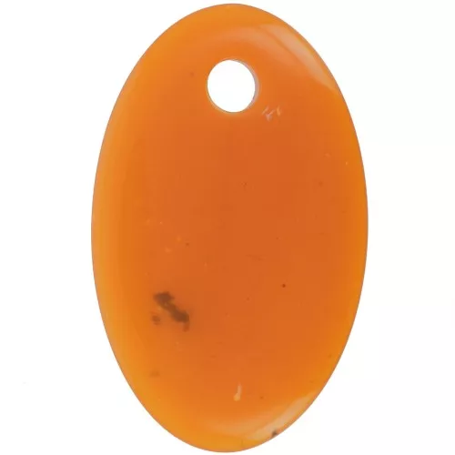 32.5x20mm Oval translucent acrylic pendant - Orange granite x1