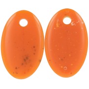 32.5x20mm Oval translucent acrylic pendant - Orange granite x1