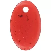 32.5x20mm Oval pendant in transparent acrylic - Granite brick x1