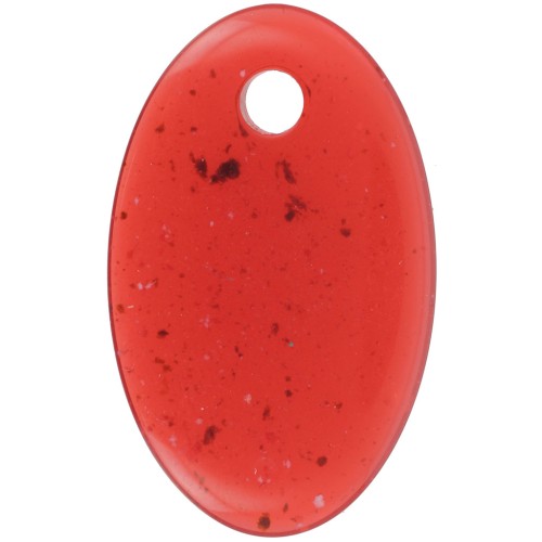 32.5x20mm Oval pendant in transparent acrylic - Granite brick x1