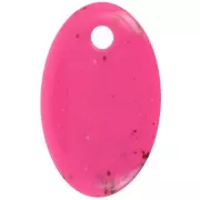 32.5x20mm Oval pendant in opaque acrylic - Mottled fuchsia x1