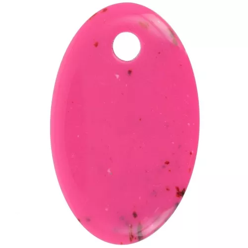 32.5x20mm Oval pendant in opaque acrylic - Mottled fuchsia x1