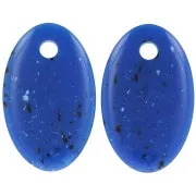 32.5x20mm Oval pendant in opaque acrylic - Dark blue granite x1