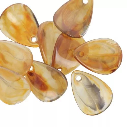17mm Acrylic Curved Flower Petal Sequin - Topaz marbled x15