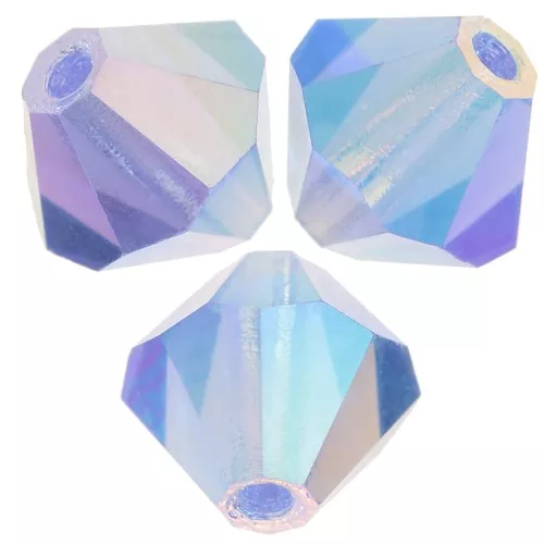 5mm Preciosa Bicone Beads - Rondelle Bead - Sapphire AB 2X x12