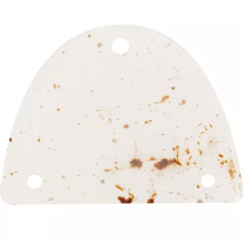 30x39.5mm Acrylic half-moon chandelier pendant - Off-white mottled x1
