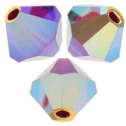 5mm Preciosa Bicone Beads - Rondelle Bead - Siam AB 2X x12