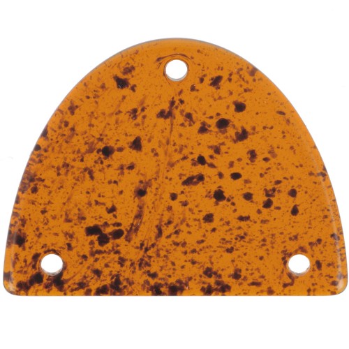 30x39.5mm Acrylic half-moon chandelier pendant - Mottled amber x1