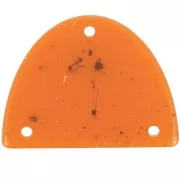 30x39.5mm Acrylic half-moon chandelier pendant - Orange granite x1