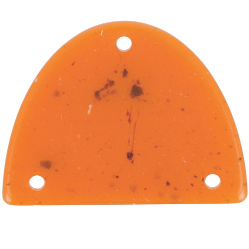 30x39.5mm Acrylic half-moon chandelier pendant - Orange granite x1