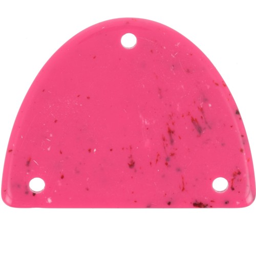 30x39.5mm Acrylic half-moon chandelier pendant - Mottled fuchsia x1