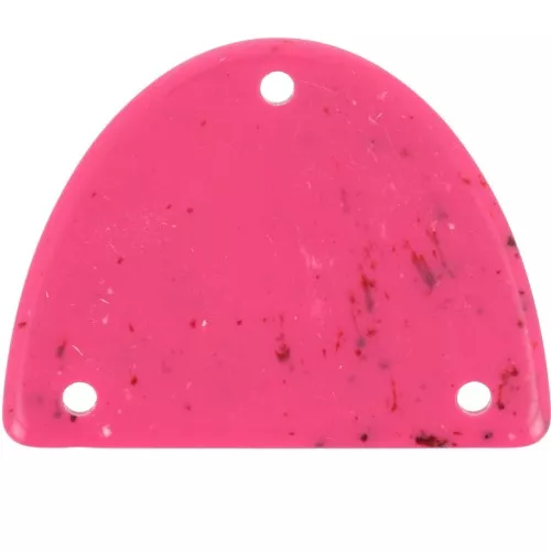 30x39.5mm Acrylic half-moon chandelier pendant - Mottled fuchsia x1