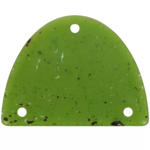 30x39.5mm Acrylic half-moon chandelier pendant - Olive granite x1
