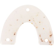 30x39.5mm Acrylic bridge spacer - Off-white mottled x1