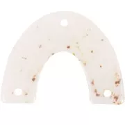 30x39.5mm Acrylic bridge spacer - Off-white mottled x1