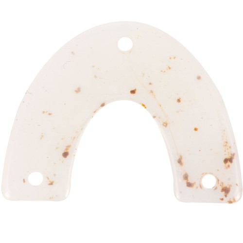 30x39.5mm Acrylic bridge spacer - Off-white mottled x1