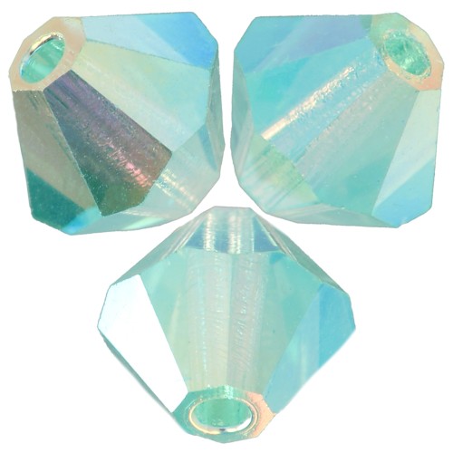 5mm Preciosa Bicone Beads - Rondelle Bead - Caribbean Sea AB 2X x12