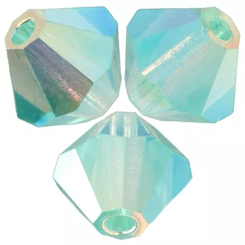 5mm Preciosa Bicone Beads - Rondelle Bead - Caribbean Sea AB 2X x12