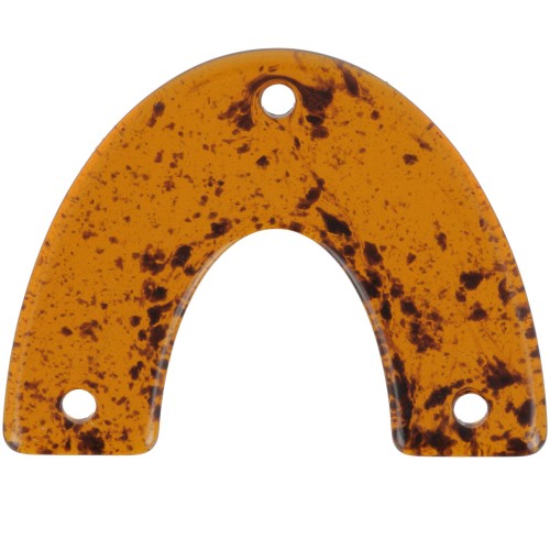 30x39.5mm Acrylic bridge spacer - Mottled amber x1