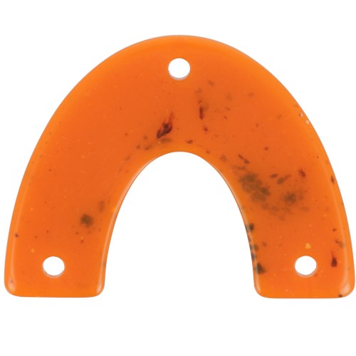 30x39.5mm Acrylic bridge spacer - Orange marbled x1