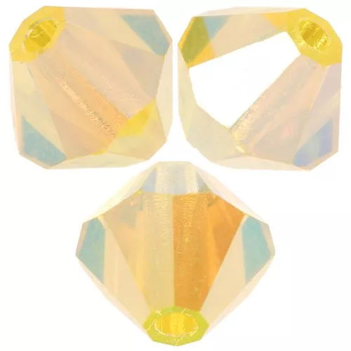 5mm Preciosa Bicone Beads - Rondelle Bead - Citrine AB 2X x12