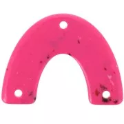 30x39.5mm Acrylic bridge spacer - Fuchsia spotted x1