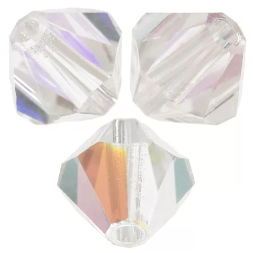 5mm Preciosa bicones - Rondelle Bead - Crystal Glitter x12