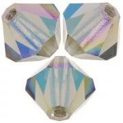 5mm Preciosa bicones - Rondelle Bead - Black Diamond Glitter x12