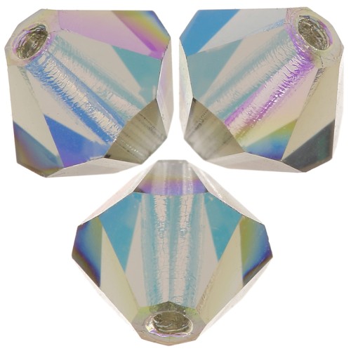 5mm Preciosa bicones - Rondelle Bead - Black Diamond Glitter x12