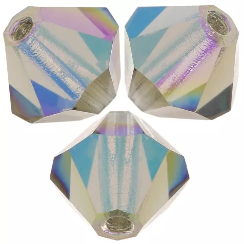 5mm Preciosa bicones - Rondelle Bead - Black Diamond Glitter x12