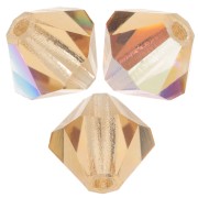 5mm Preciosa bicones - Rondelle Bead - Light Colorado Topaz Glitter x12|raw }}