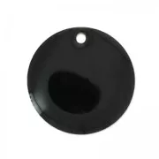 Round epoxy enamelled sequins 16mm Black x6