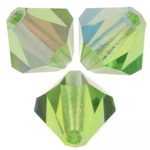 5mm Preciosa bicones - Rondelle Bead - Peridot Glitter x12